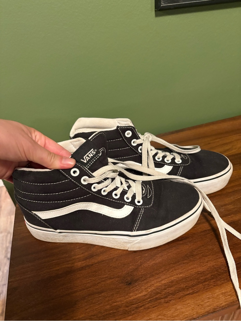Vans Black & White High-Top Skate Sneakers